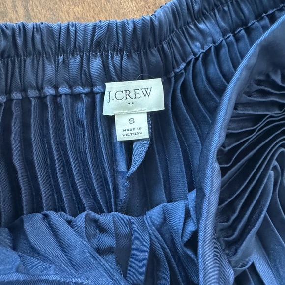 J. Crew Deep Blue A-Line Pleated Skirt - Picture 2 of 2